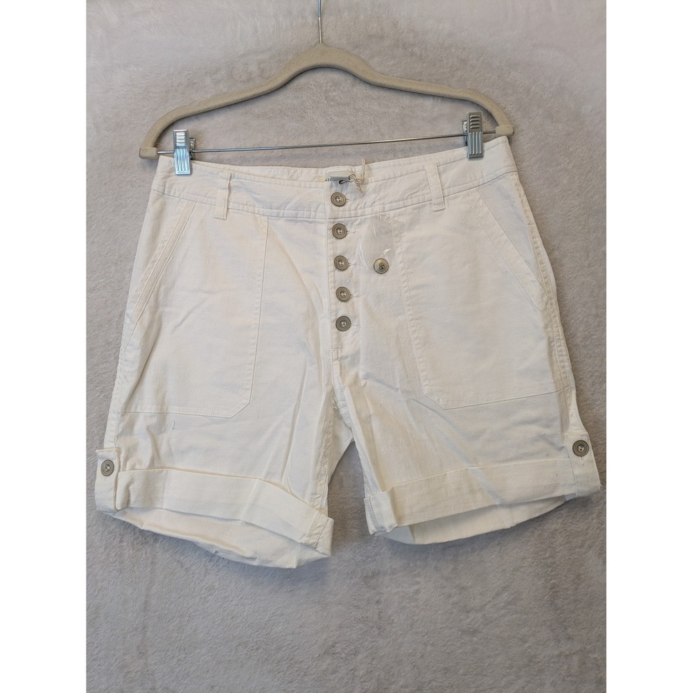NEW Sundance Shorts Women's P4 White Button Fly Utility Cuffed Cotton Blend